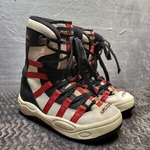 Crazy Creek Boots Mens Size 10 Black White Red Hiking Winter Snow High Top Trail